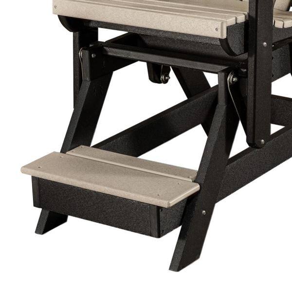 Weatherwood and Black High-Density Poly Resin Balcony Glider Chair