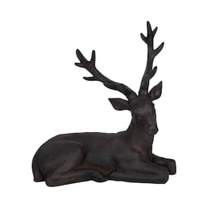 Sitting Brown Resin Deer