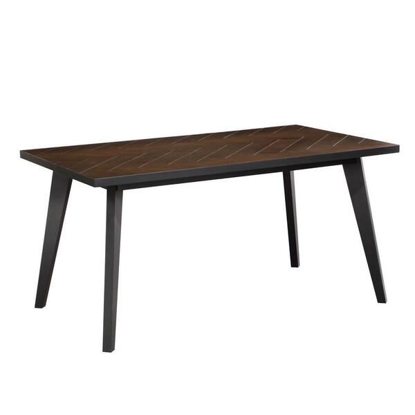 Lnc Black Acacia Mid Century Modern Rectangle Dining Table V3uffah40016h7 The Home Depot