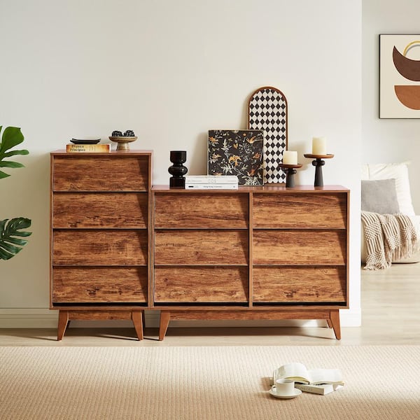 brown vintage dresser Amazon.com: T4TREAM Farmhouse 7 Drawers Dresser for Bedroom, 54" Wide Wood Rustic Chest of Drawers with Natural Texture, Vintage Design, Storage Dressers Organizer for Bedroom, Living Room, Reclaimed Barnwood : Home &