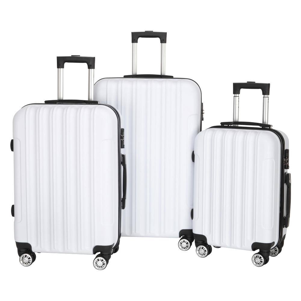 Winado Nested Hardside Luggage Set in White, 3-Piece - TSA Compliant ...