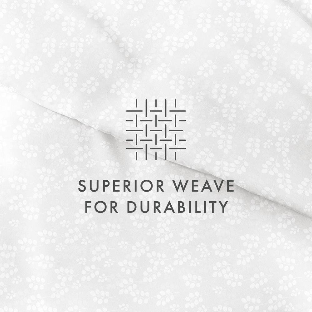 Gray Floral Microfiber Queen Duvet Cover Set