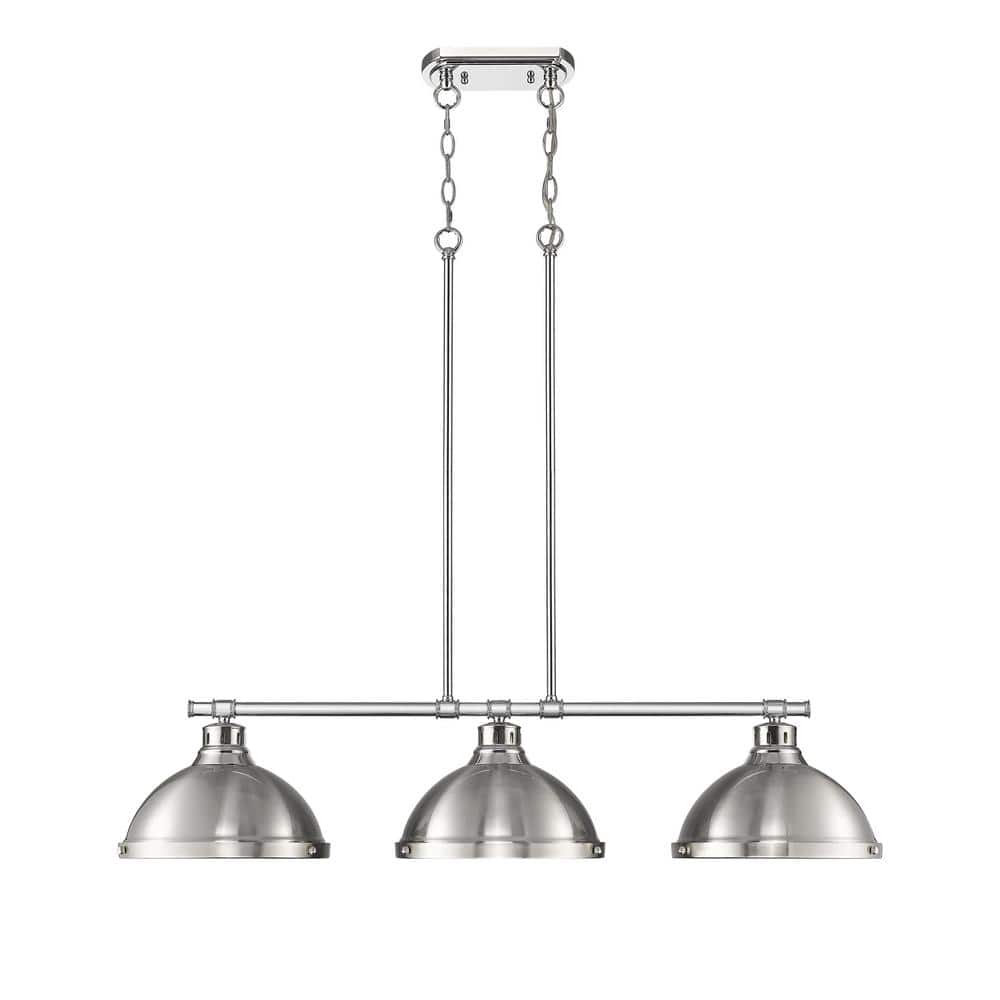 Duncan 300-Watt 3-Light Chrome Pendant Light with Steel Shade price history on PriceWatchPro