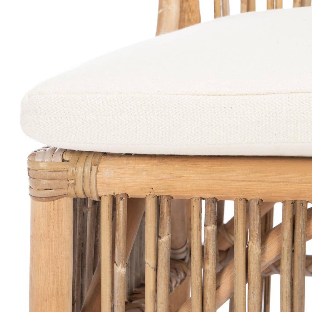 Erika Gray Rattan Accent Chairs with Cushions, Set of 2