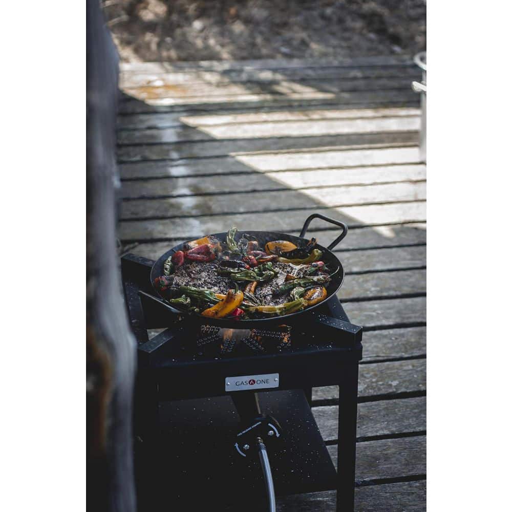 Black Steel Single Burner Gas Outdoor Cooker