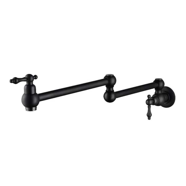 matrix decor Wall Mounted Pot Filler with Double Handle in Matte black