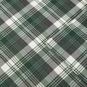 Cotton Flannel 4-Piece Green Plaid Queen Sheet Set