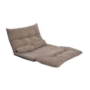 Light brown linen 36.6in. x 26 in. Adjustable folding sofa bed with two ...