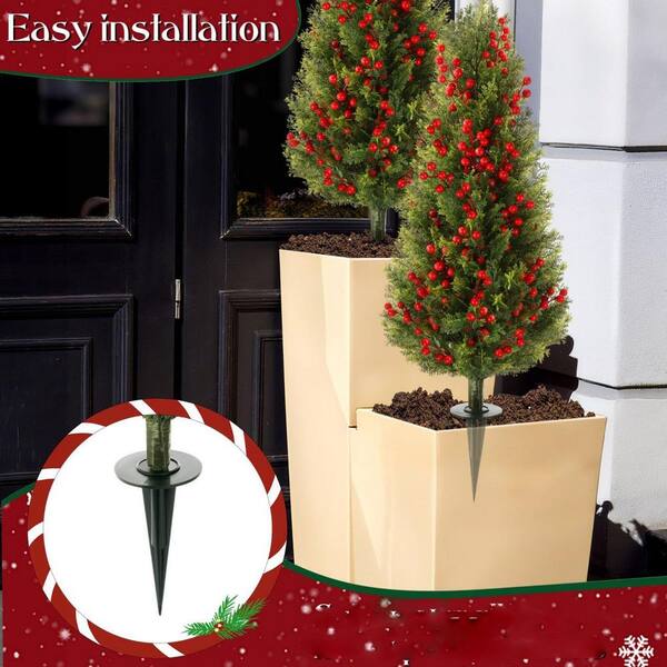 3 ft. Real Touch Artificial Cedar Topiary 2-Pack HDFJ7JBMC4 - The