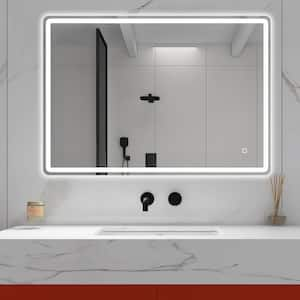 40.1 in. W x 28 in. H Rectangular Frameless Wall-Mounted Bathroom Vanity Mirror