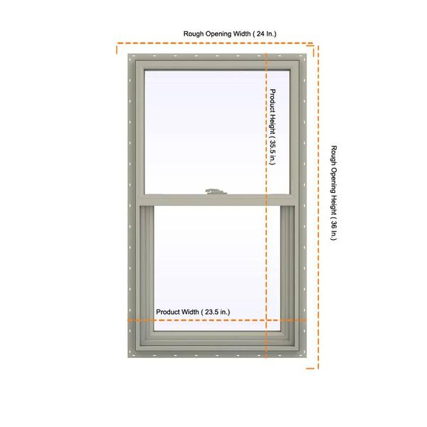 JELD-WEN 23.5 in. x 35.5 in. V-2500 Series Desert Sand Vinyl
