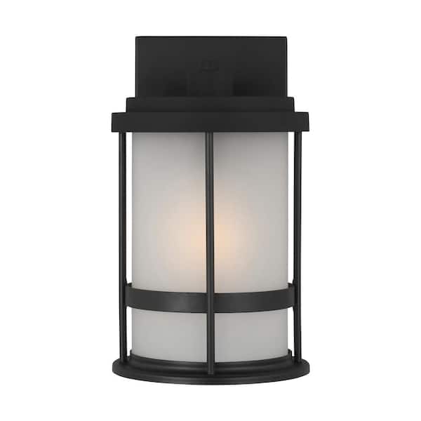 Generation Lighting Wilburn 1-Light Black Outdoor Wall Lantern