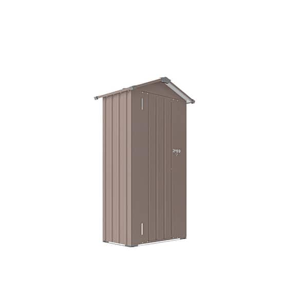 2.5 ft. W x 1.4 ft. D Brown Galvanized Outdoor Metal Shed, Garden Shed, with Lockable Door & Waterproof(3.5 sq. ft. )