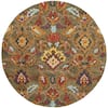 SAFAVIEH Blossom Green/Multi 4 ft. x 4 ft. Round Floral Area Rug