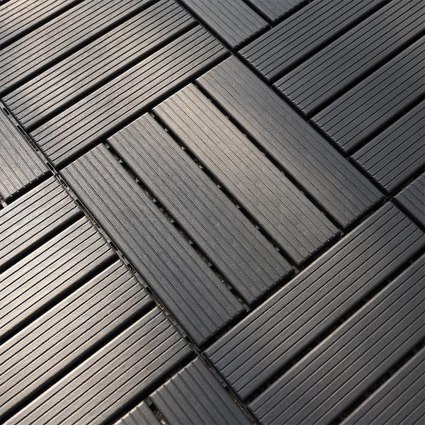 YOFE 1 ft. x 1 ft. All-Weather Outdoor Plastic Interlocking Deck Tiles, Garage Floor Tiles in Gray Pattern 1 (44 Per Case)
