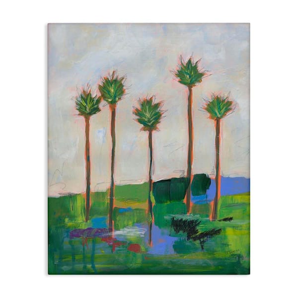 Stupell Industries Tall Palms Impression by Jan Weiss Unframed Nature Graphic Art Print 20 in. x 16 in.