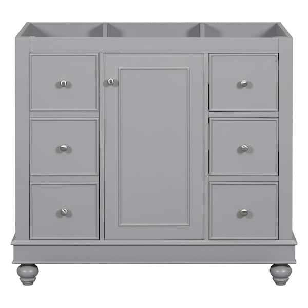Staykiwi 36 in. W x 18 in. D x 33 in. H Freestanding Bath Vanity Cabinet without Top in Gray