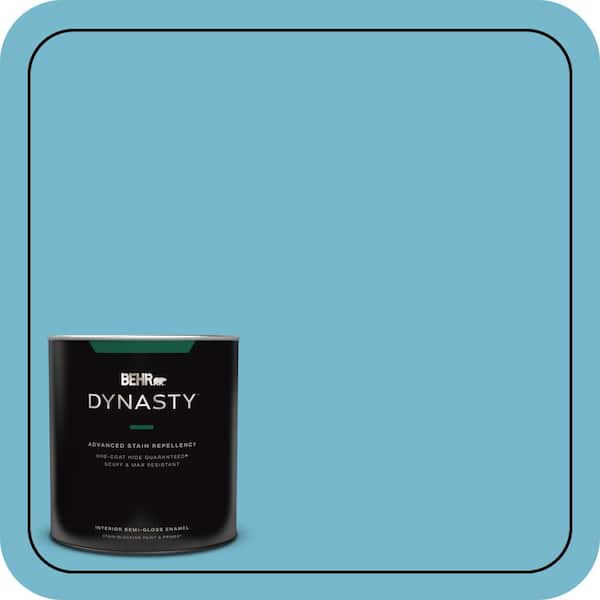 BEHR DYNASTY 1 qt. #M480-4 Below Zero One-Coat Hide Semi-Gloss Enamel Interior Stain-Blocking Paint and Primer