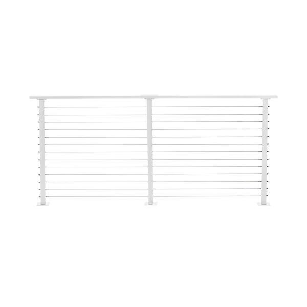 CityPost 8 ft. Deck Cable Railing, 42 in. Base Mount, White CP8WD42