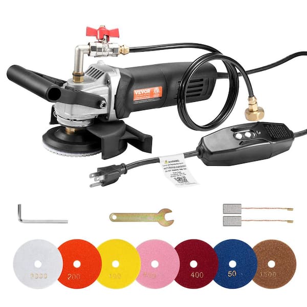 1000 - 4000 RPM Wet Polisher 800 Watt,4 in. Concrete Grinder with 6 Variable Speed and 7 Polishing Kits,Wet Grinder