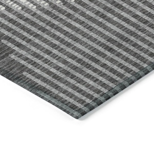 Chantille Machine Washable Indoor/Outdoor Abstract ACN1001 Charcoal 8 ft. x 10 ft. Area Rug