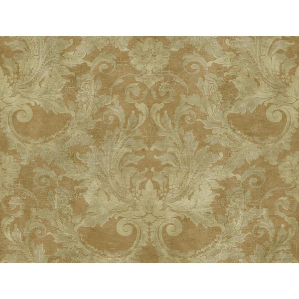 York Wallcoverings Gold Leaf Aida Damask Paper Strippable Roll Wallpaper (Covers 60.75 sq. ft.)
