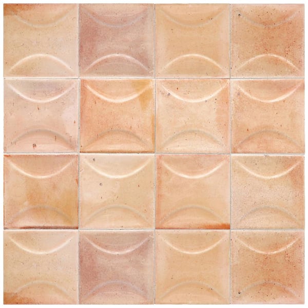 Apollo Tile Antiek Pink 3.94 in. x 3.94 in. Glossy Ceramic Square Deco Wall Tile (5.39 sq. ft./case) (50-pack)