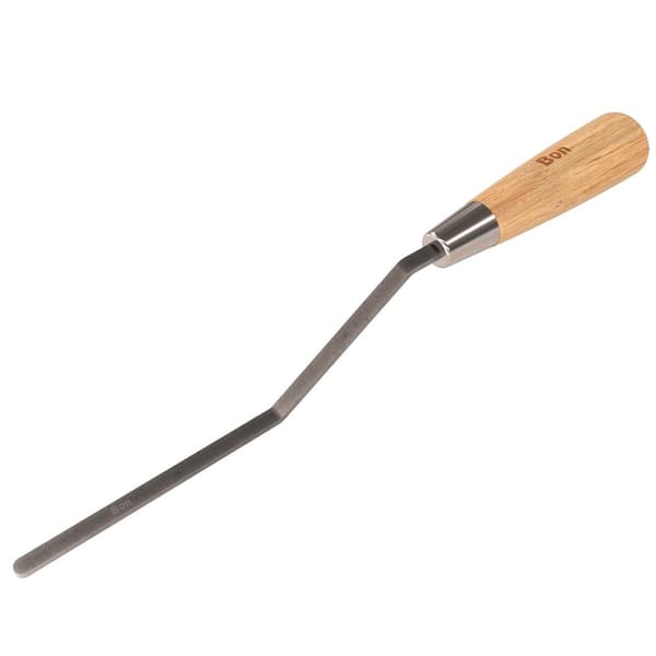 Bon Tool 4-5/16 in. x 1/4 in. Round End Stiff Carbon Steel Caulking/Tuck Pointer Trowel - Wood Handle