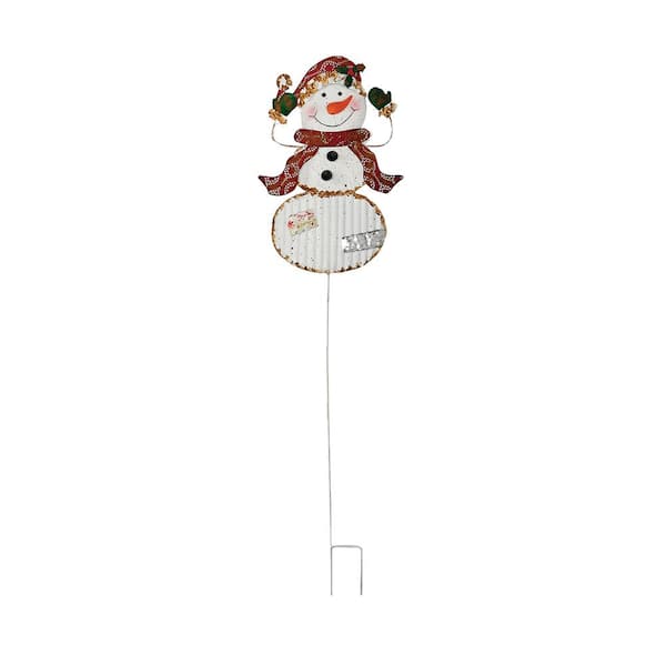 Worth Imports 39 in. Metal Snowman Stick, Santa Hat