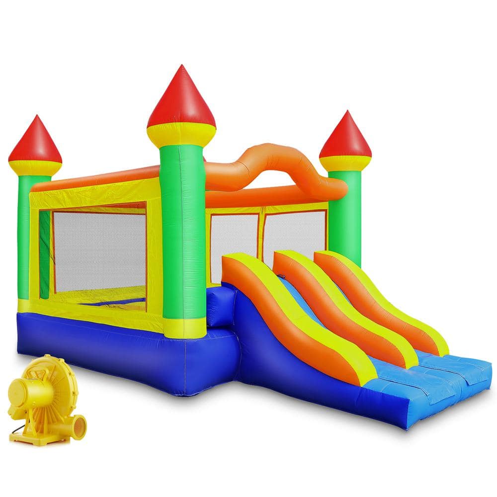 Mega Double Slide Castle Bounce House with Blower - 100% PVC