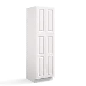 24 in. W x 24 in. D x 96 in. H in Traditional White Plywood Ready to Assemble Floor Wall Pantry Kitchen Cabinet