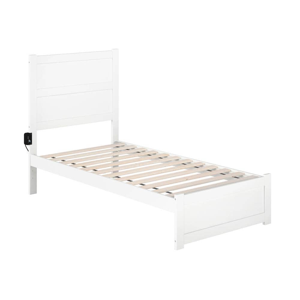 AFI NoHo 38-1/4 in. W White Twin Size Solid Wood Frame with Footboard ...