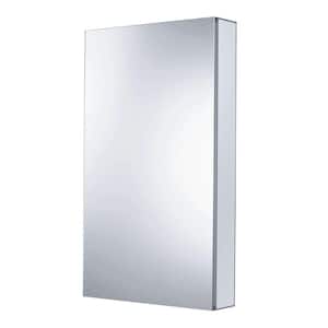 24 in. x 40 in. Recessed or Surface Wall Mount Medicine Cabinet with Mirror in Stainless Steel