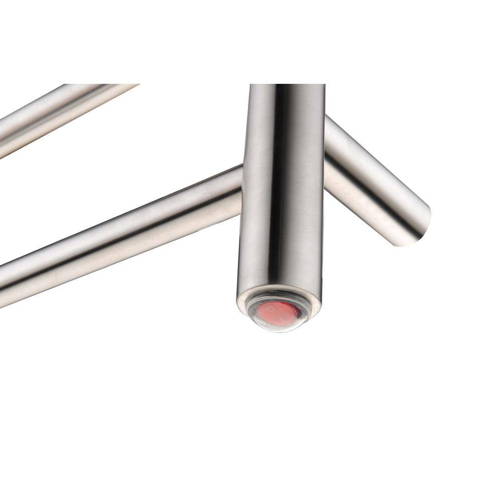 Brushed Nickel 4-Bar Wall Mounted Electric Towel Warmer