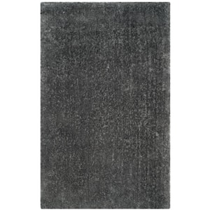 Luxe Shag Gray Doormat 2 ft. x 3 ft. Solid Area Rug