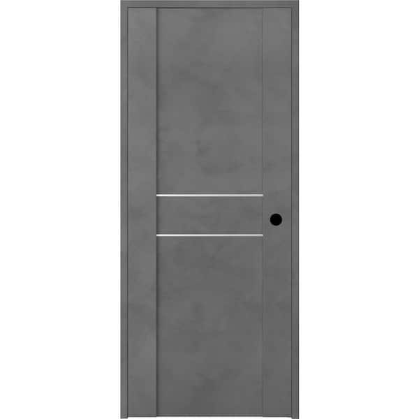 Belldinni Vona 32 in. x 80 in. Left-Handed Solid Core Dark Urban Textured Wood Single Prehung Interior Door