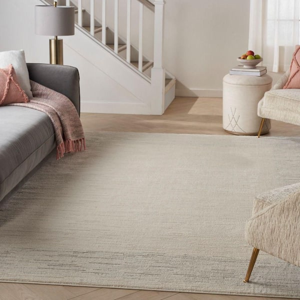 Andes Ivory Grey 9 ft. x 12 ft. Abstract Contemporary Area Rug