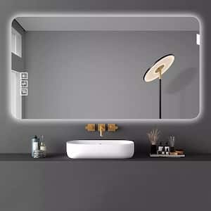 39.5 in. W x 23.6 in. H Rectangular Frameless Anti Fog Wall Mount LED Backlit Anti-Fog Bathroom Vanity Mirror in Silver