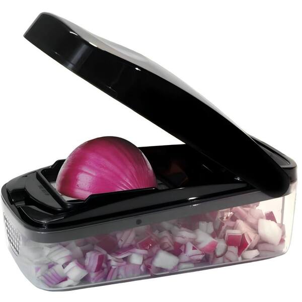 Black Vegetable Chopper, Food Choppers, Potato Dicer Cuber with Container