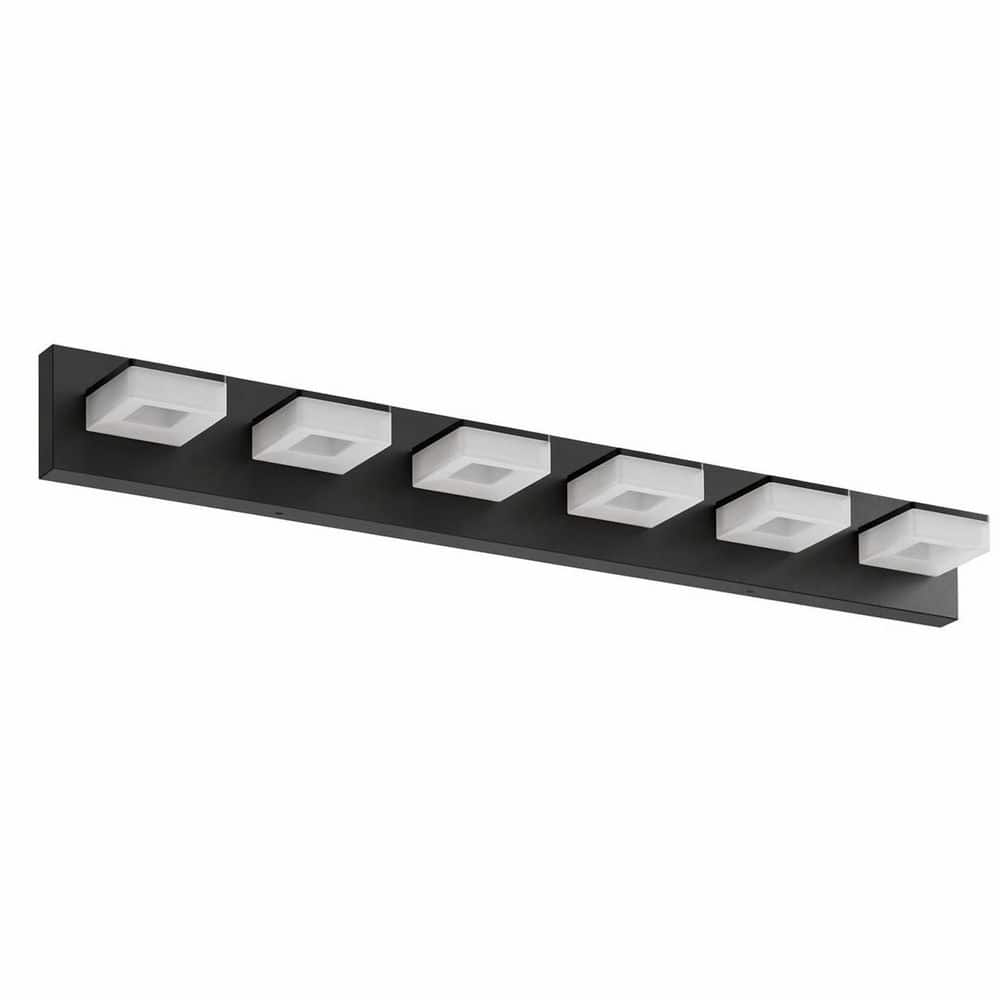 39 in. 6-Light Black LED Bathroom Vanity Light, Wall Lighting Fixtures Over Mirror with Acrylic Shade price history on PriceWatchPro