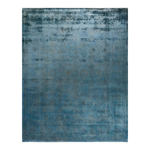 Solo Rugs Blue 8 ft. 2 in. x 9 ft. 10 in. Fine Vibrance One-of-a-Kind Hand-Knotted Area Rug