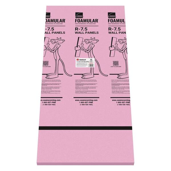 Owens Corning Foamular NGX 1.5 in. x 22.5 in. x 4 ft. R-7.5 Project Wall XPS Panels Rigid Foam Board Insulation