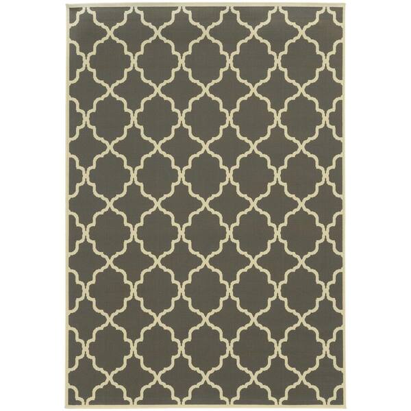 Home Decorators Collection Newport Dark Grey Doormat 3 ft. x 5 ft. Indoor/Outdoor Patio Area Rug