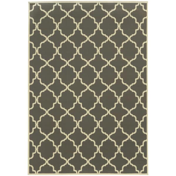Home Decorators Collection Newport Dark Grey 4 ft. x 6 ft. Indoor/Outdoor Patio Area Rug