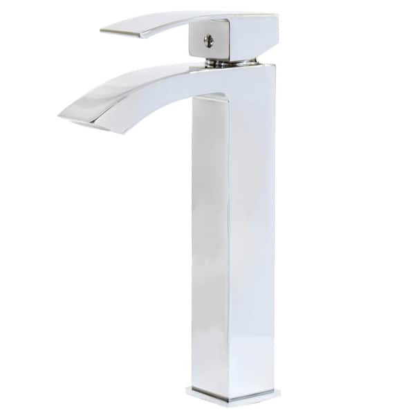 Novatto Steger Modern Watersaver Single Hole Single-Handle Bathroom Faucet in Chrome