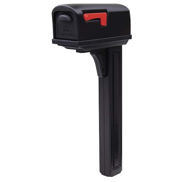 Architectural Mailboxes Classic Black, Medium, Plastic, All-in-One Mailbox and Post Combo