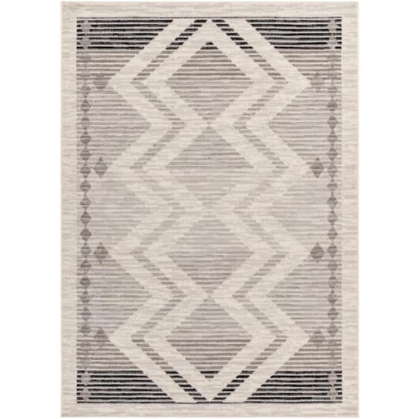 Livabliss Pisa Gray/Cream 5 ft. x 7 ft. Indoor Area Rug