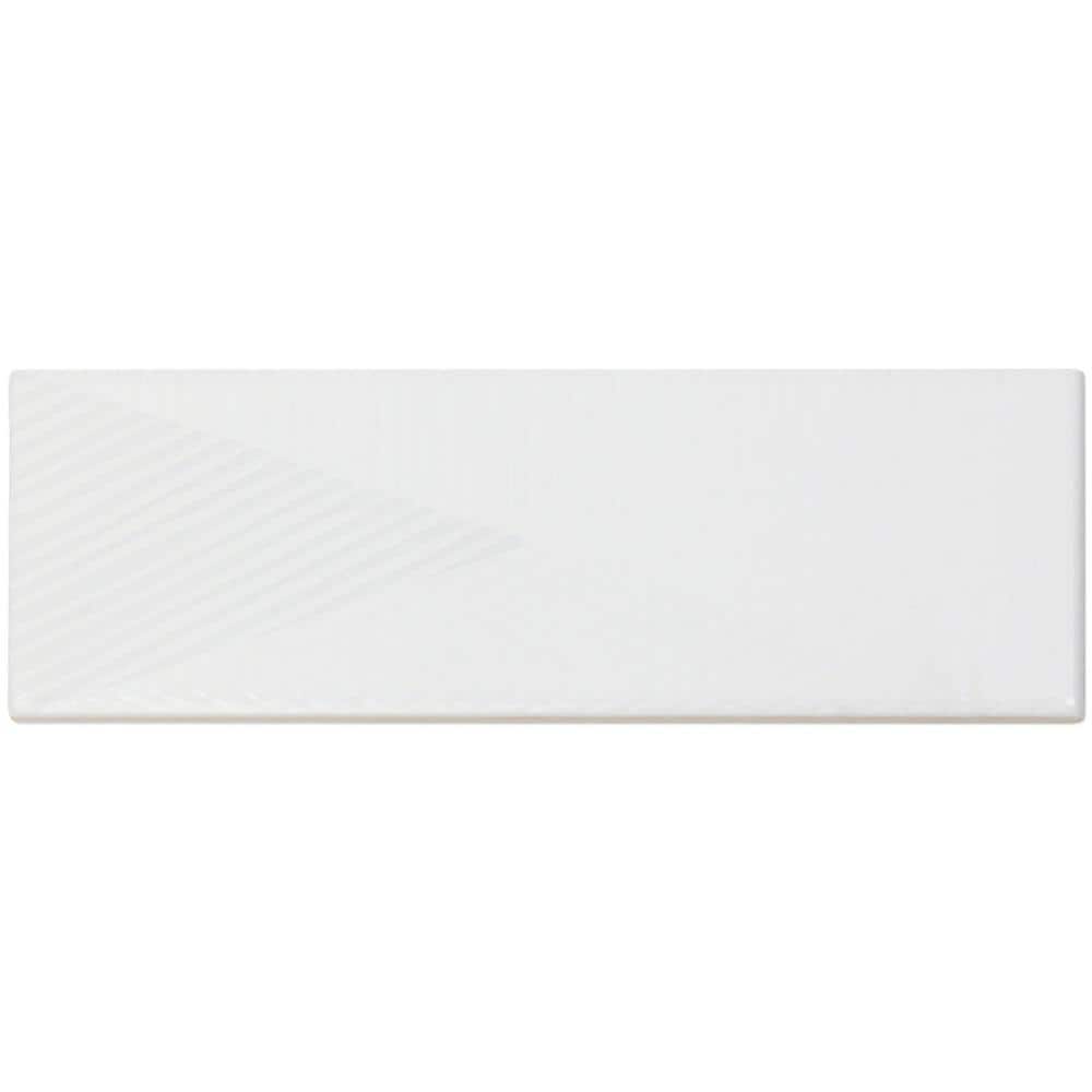 Archer White 2" x 8" Polished Ceramic Subway Wall Tile