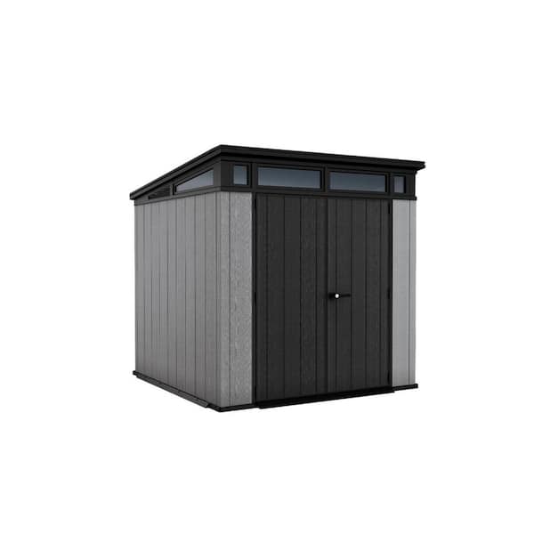 Artisan Evo 7 ft. W x 7 ft. D Resin Plastic Outdoor Storage Shed With Flooring (50 sq. ft.) in Grey