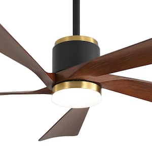 Caprice 52 in. Indoor Integrated LED Matte Black Ceiling Fan with Light Kit and Remote Control Included